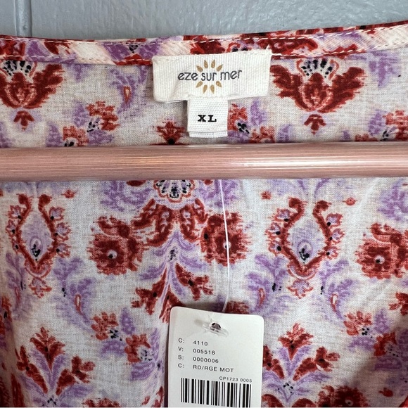 🎉NWT Anthropologie x Eze Sur Mer Yvonne Lace Blouse sz XL red size - Picture 11 of 12